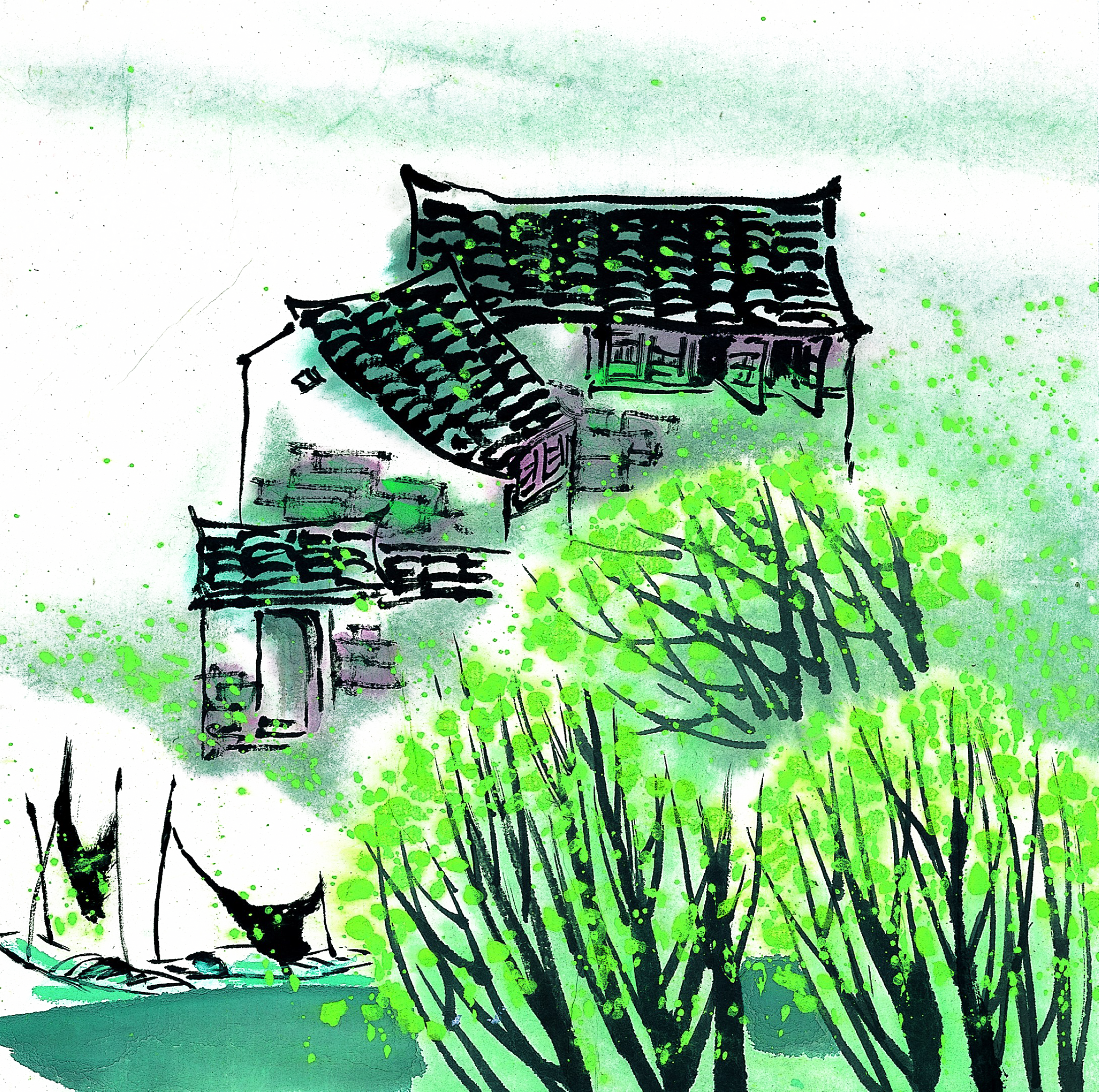 Watercolor Painting Ink Wash Painting - Ink Wash Painting (2180x2166), Png Download