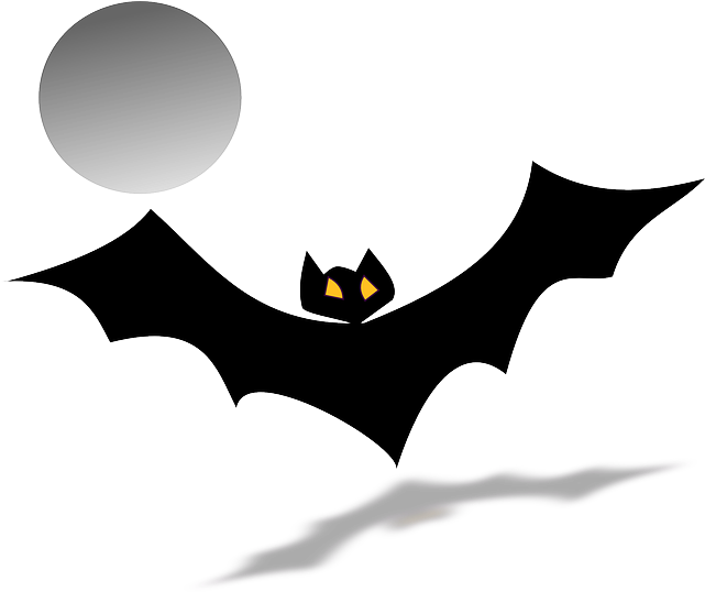 Bat, Mammal, Wings, Flying, Fluttering, Moon, Dracula - Bats Flying Clipart (640x544), Png Download