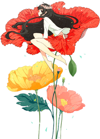 Anime Flower Png - Render Anime Girl Flower (678x480), Png Download