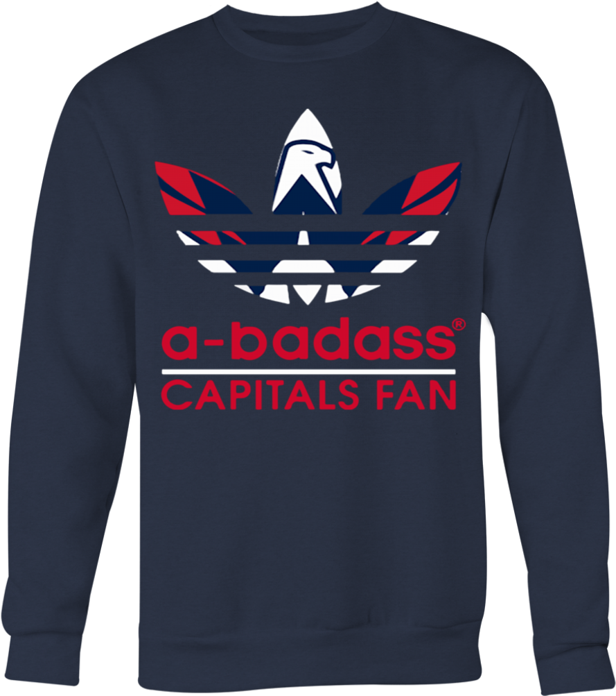 A Badass Washington Capitals Fan And Adidas Logo T - Long-sleeved T-shirt (1024x1024), Png Download
