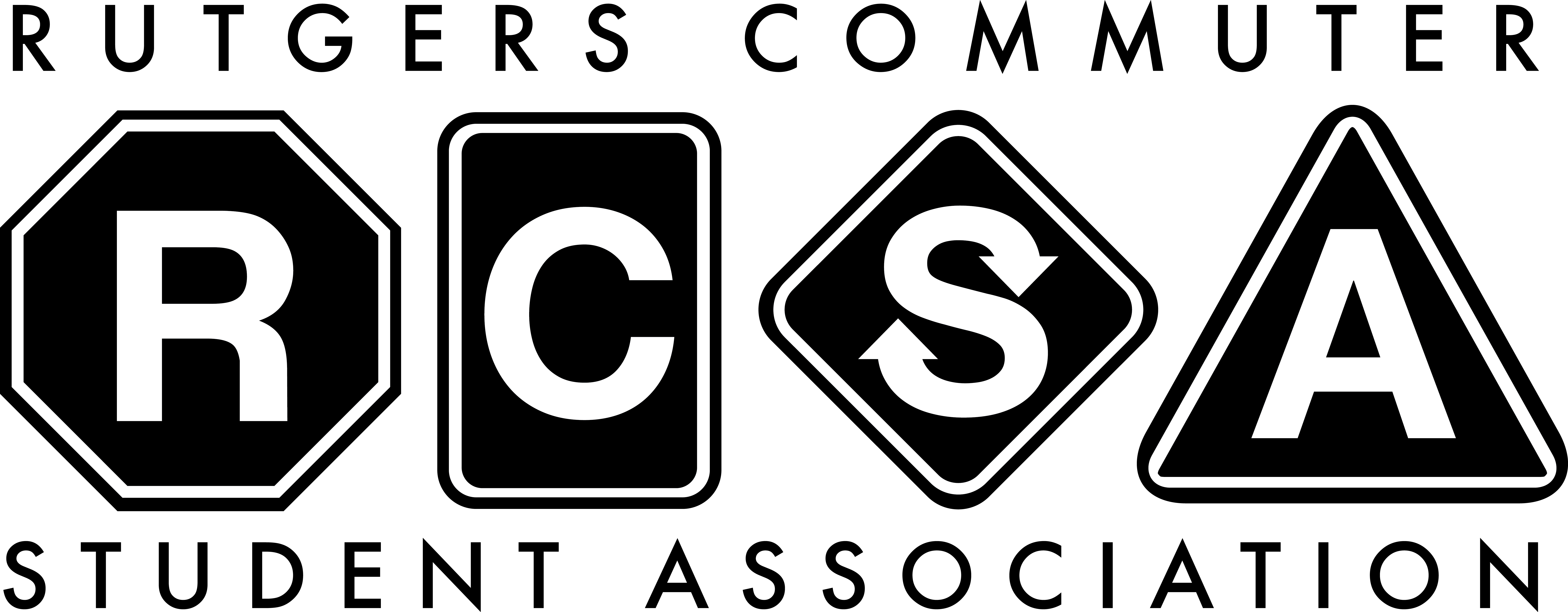 Rutgers Commuter Student Association Rcsa Logo Black - Student (7888x3081), Png Download