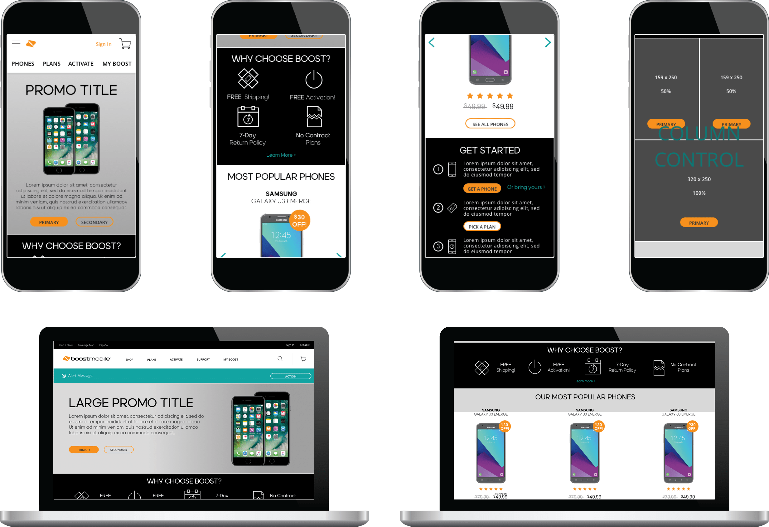 Boost Homepage Wireframes - Website Wireframe (2466x1689), Png Download