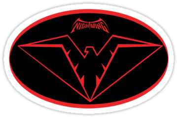 Nightwing Logo Red Nightwing Beyond Logo By - Drawing (375x360), Png Download
