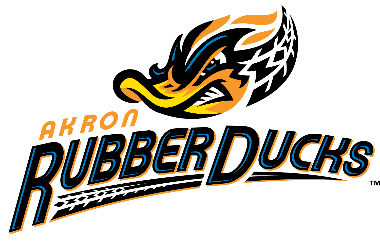 Akron Rubber Ducks Logo (1500x962), Png Download