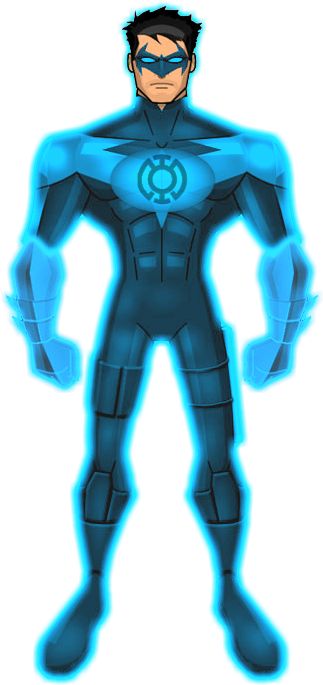 Nightwing Blue Lantern By Kalel - Lantern Corps (360x703), Png Download