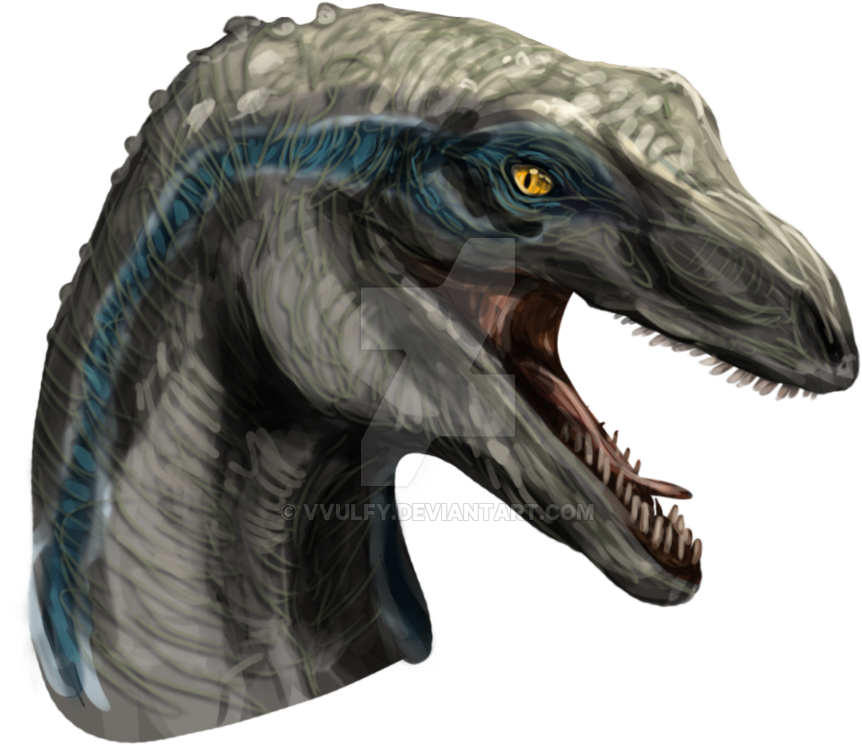 Velociraptor Drawing Watercolor - Blue Raptor Head Png (900x806), Png Download