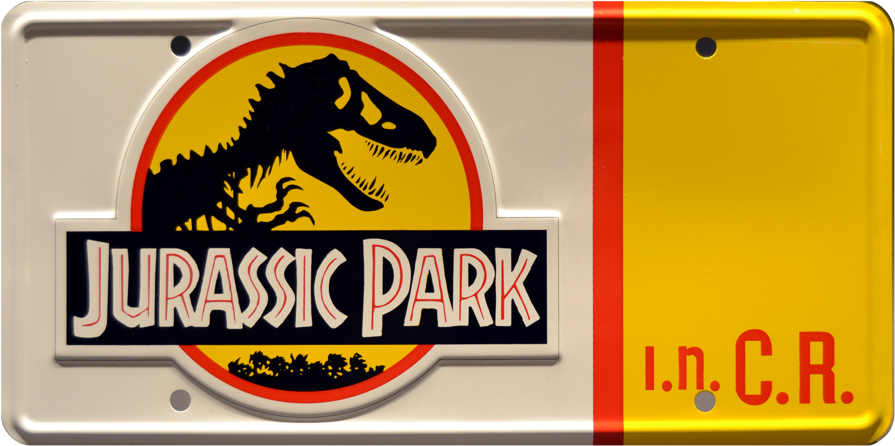 Jp Prop Plate Movie Memorabilia From Jurassic Park - Jurassic Park License Plate (2048x1170), Png Download