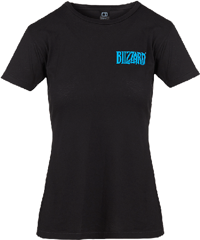 Blizzard Logo Tee - Black Polo Shirt Ladies (525x525), Png Download