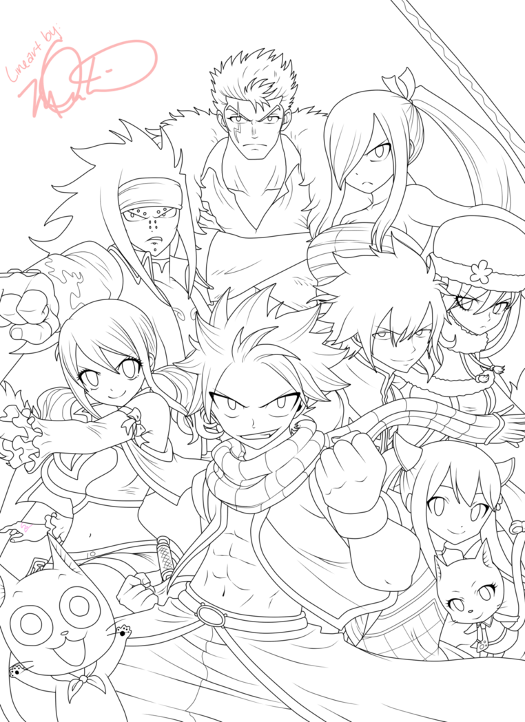 Professional Drawing At Getdrawings - Dessin Fairy Tail Groupe (762x1049), Png Download