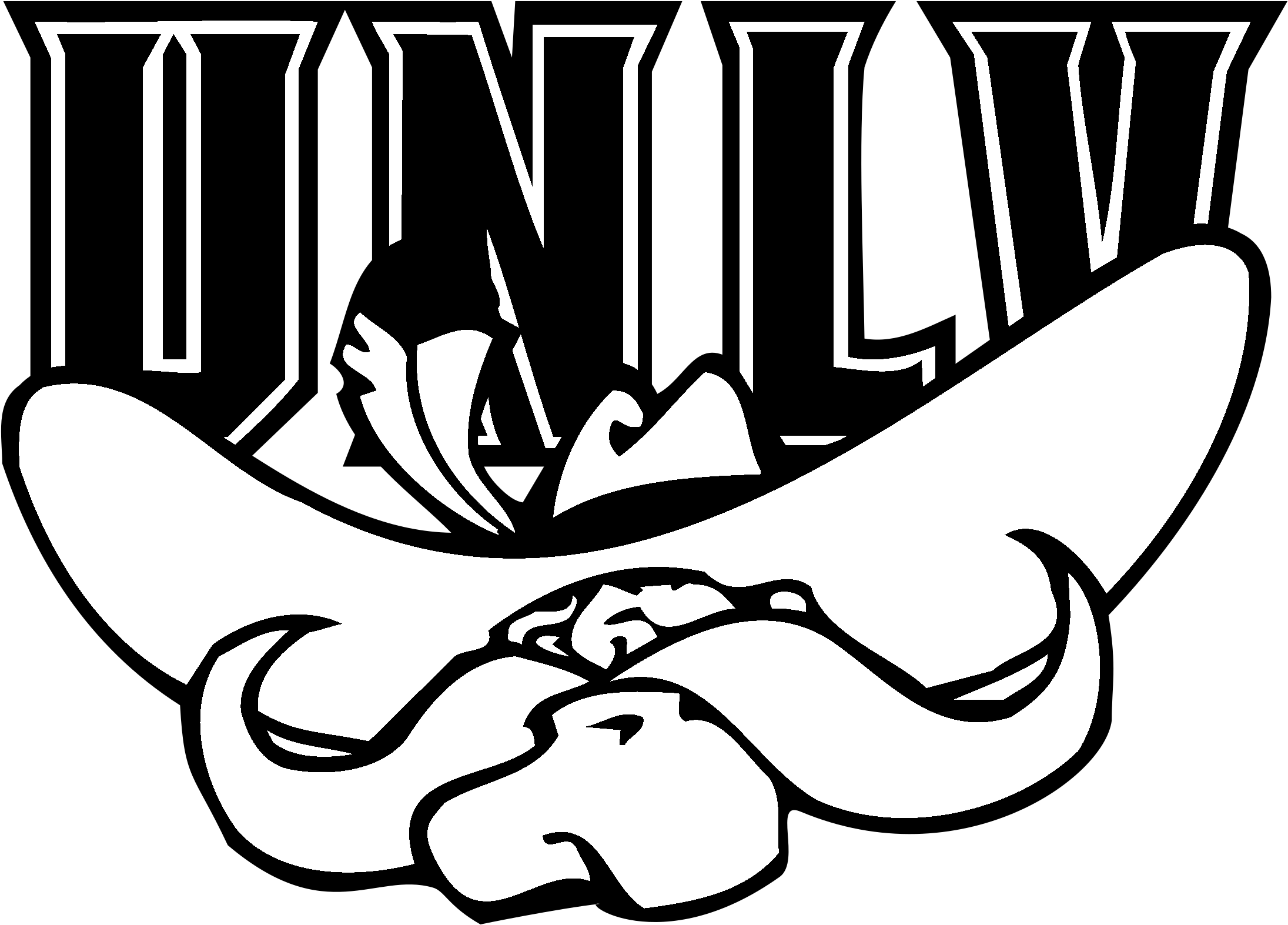Unlv Rebels Logo Black And White - Black And White Unlv Logo (2400x2400), Png Download