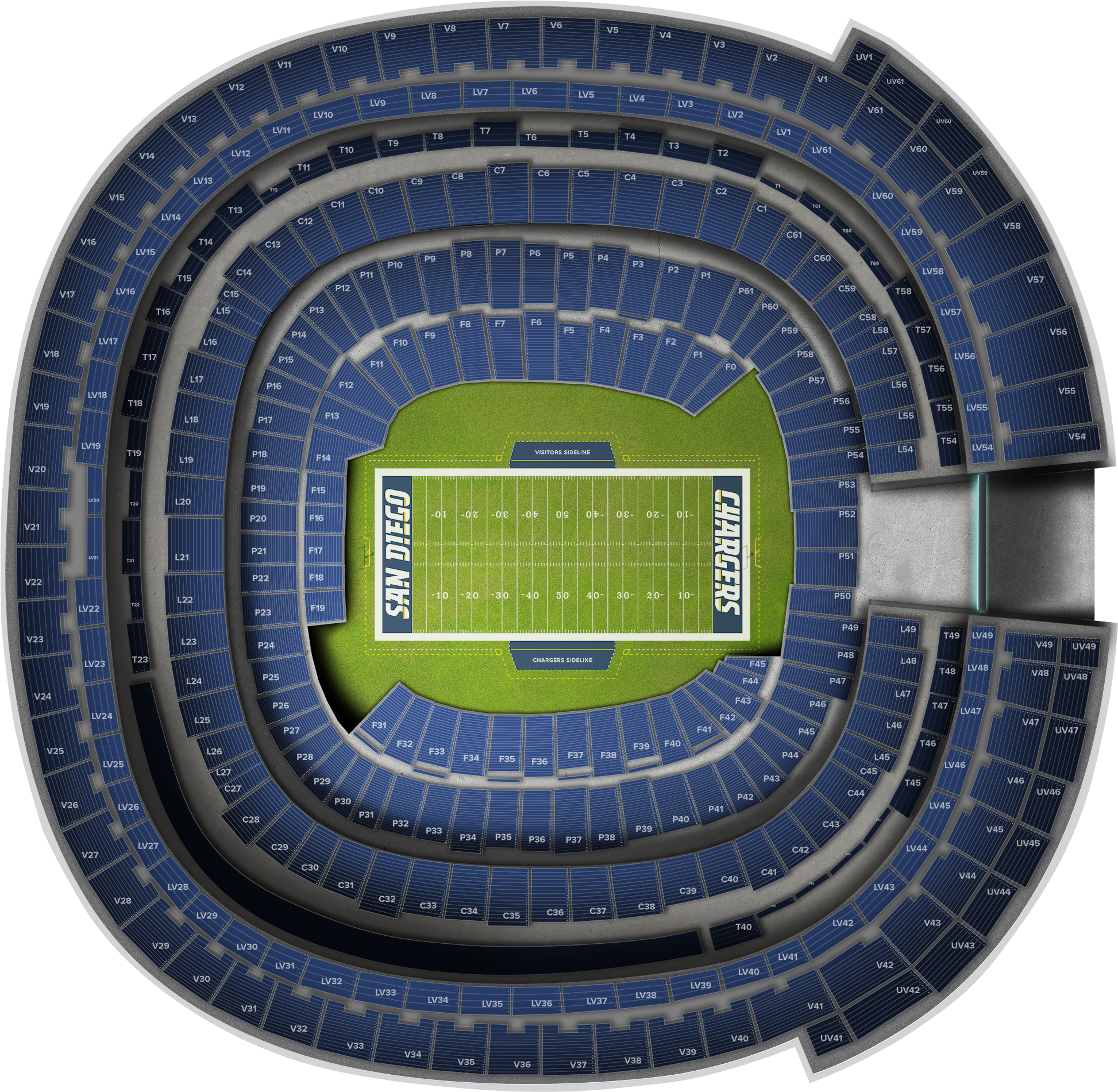Unlv Football At San Diego State Football At Sdccu - Sdccu Stadium (2560x1936), Png Download