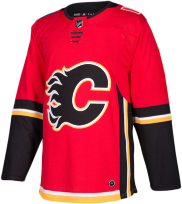 Calgary Flames Authentic Pro Team Colour Jersey - Calgary Flames Home Jersey (421x480), Png Download