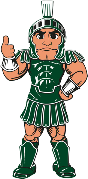 Michigan State Spartans Render Logo - Msu Sparty Cartoon (383x630), Png Download
