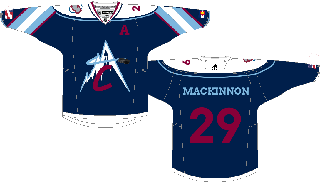 Avs Jersey Home - Colorado Avalanche Jersey Concepts (1096x623), Png Download