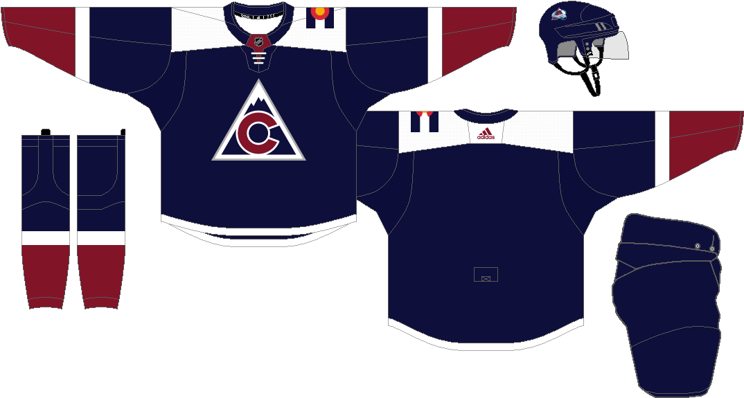 Colorado Avalanche The Nhl Uniform Matchup Database - Winnipeg Jets Uniforms (1100x600), Png Download