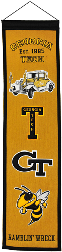 Georgia Tech Yellow Jackets Logo Evolution Heritage - Georgia Tech Heritage Wool College Banner (500x500), Png Download