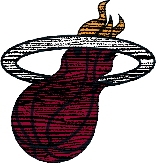 Miami Heat 1999-present Alternate Logo Distressed Iron - Miami (822x1086), Png Download
