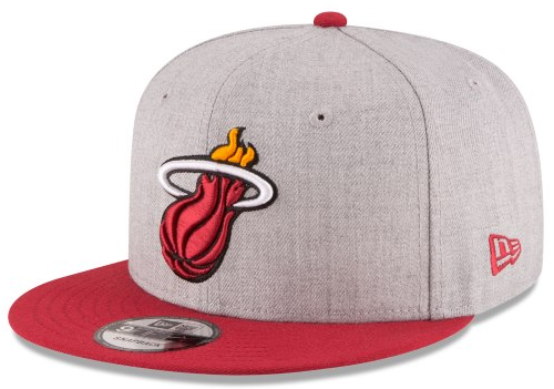 New Era Miami Heat Nba Heather 2tone Basic 9fifty Snapback - Atlanta Braves Father's Day Hat (500x600), Png Download