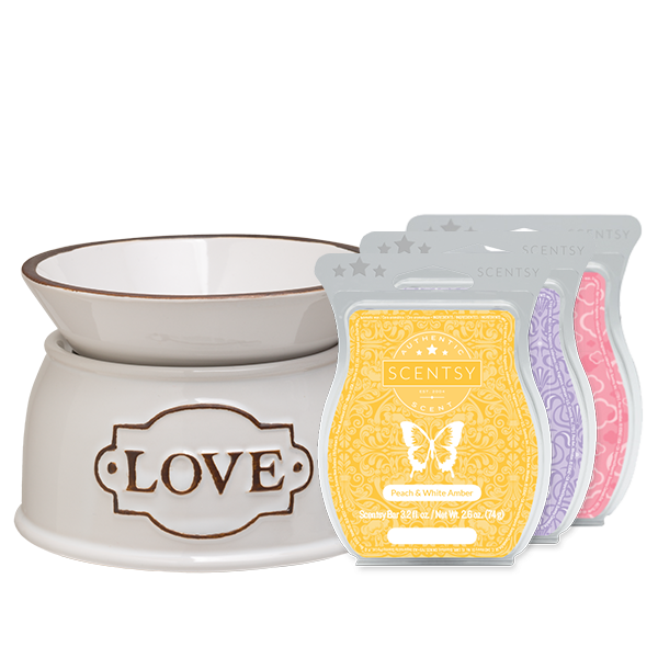 Peach & White Amber Scentsy - Scentsy Love Warmer (600x600), Png Download