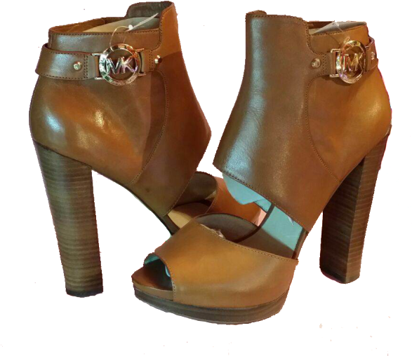Michael Kors Tan Leather Boot - Leather (600x600), Png Download