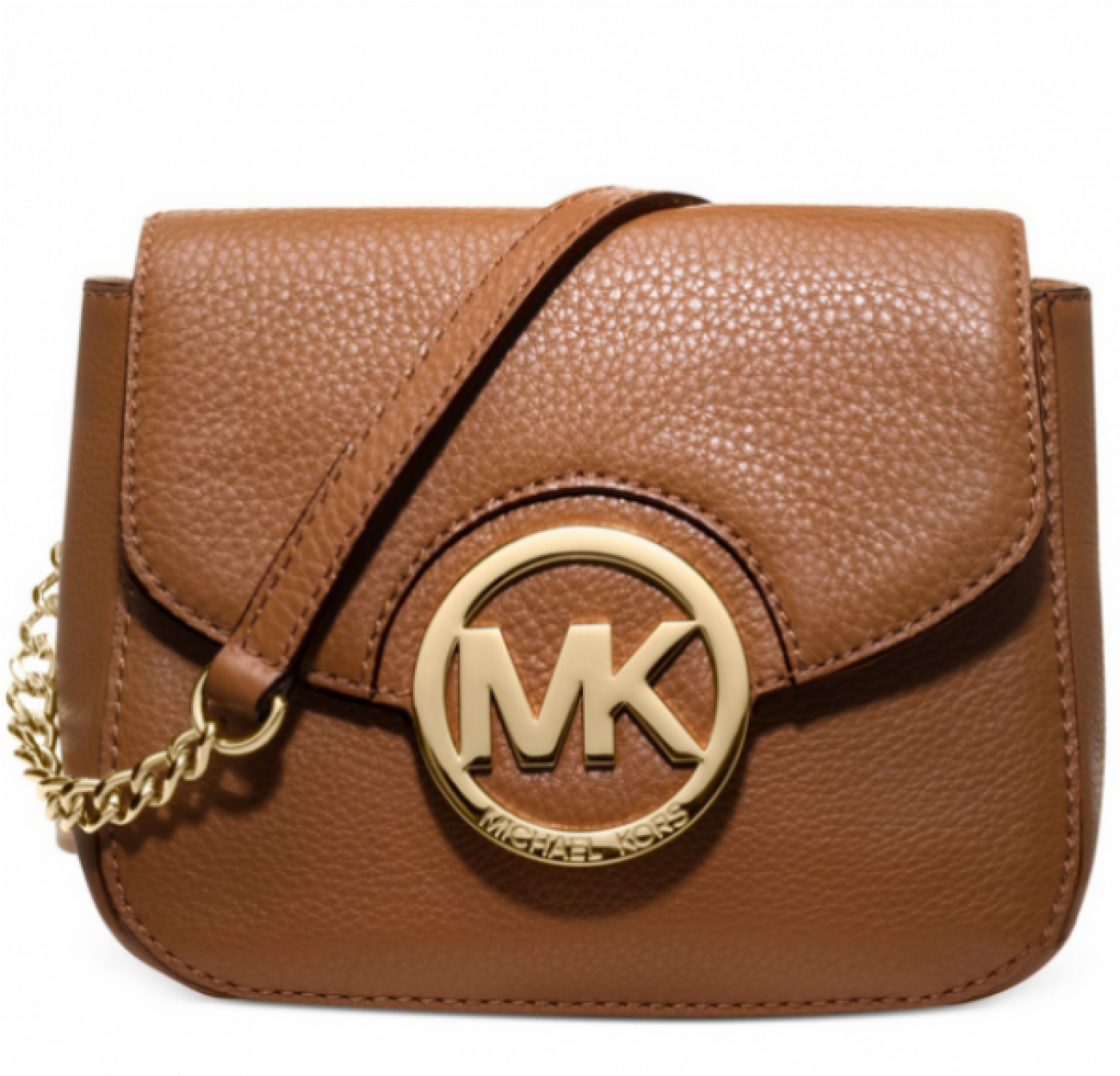 Michael Kors Bedford Small Leather Logo Crossbody Brown - Michael Michael Kors Fulton Small Crossbody In Luggage (1300x1750), Png Download
