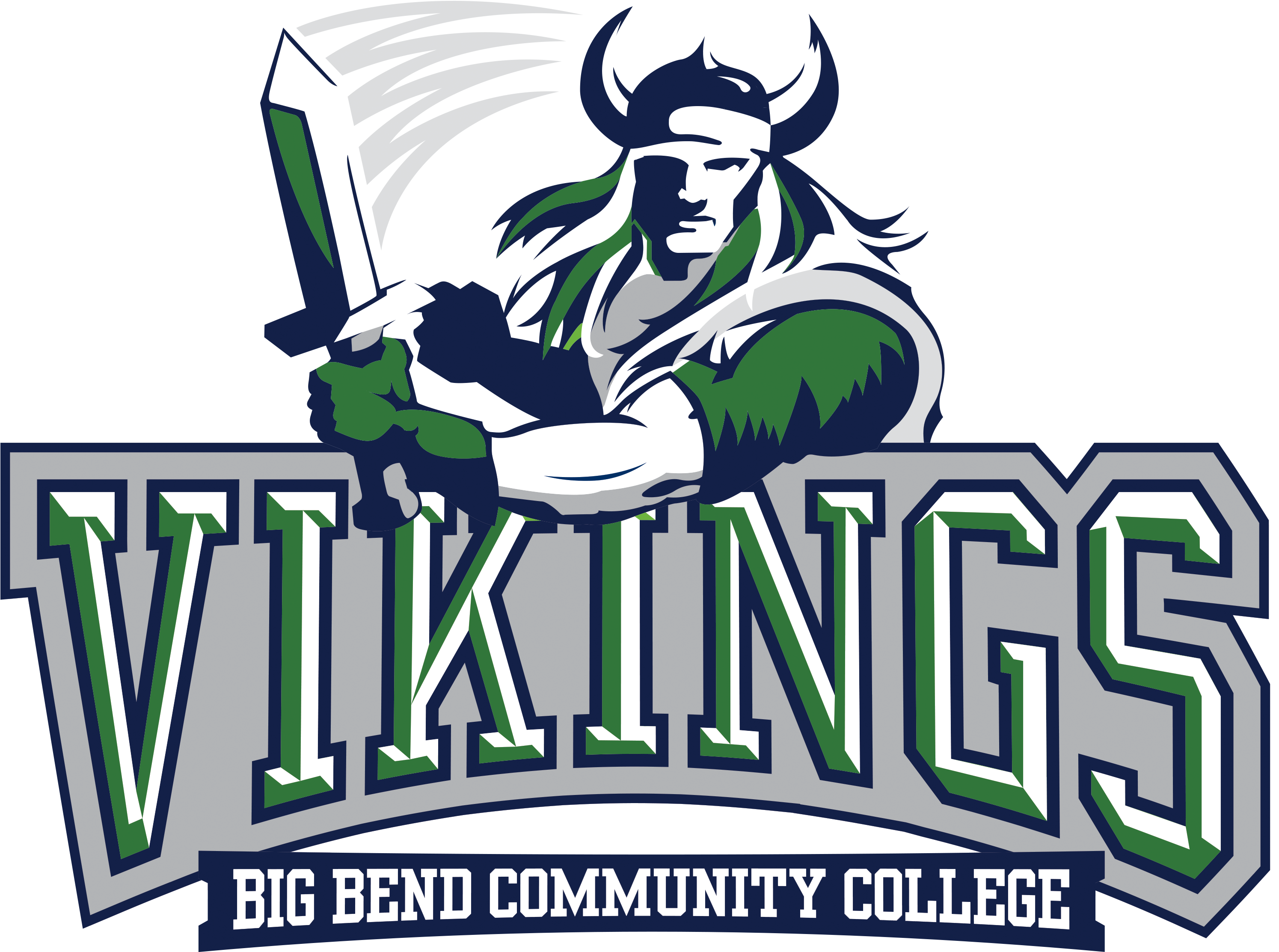 Viking With Blade - Big Bend Community College Vikings (2988x2279), Png Download