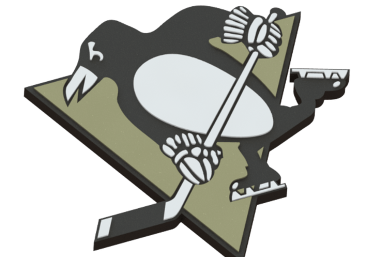 3d Printed Pittsburgh Penguins Logo By Ryard Poplavskij - Pittsburgh Penguins Logo 3d (1368x855), Png Download