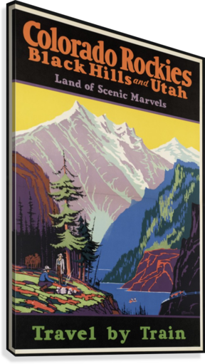 Colorado Rockies, Black Hills, And Utah Travel Poster - Vintage Colorado (288x511), Png Download