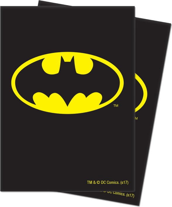 Ultra Pro Game Sleeves-justice League Batman - Batman Logo Black And Yellow (589x709), Png Download