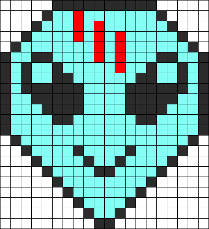 Skrillex Alien Perler Bead Pattern / Bead Sprite - Allien Perler Bead Pattern (421x463), Png Download