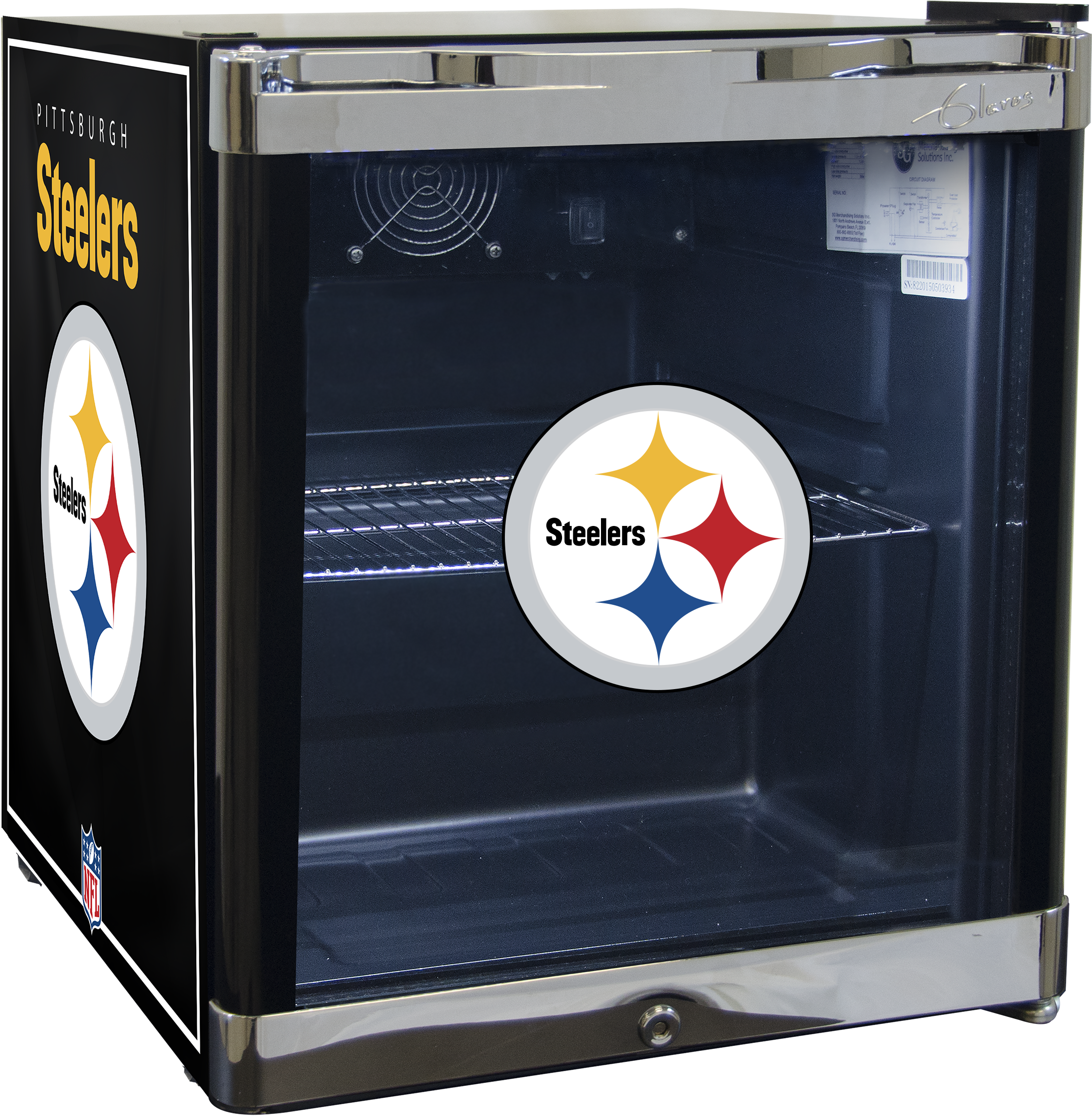 Nfl Refrigerated Beverage Center - Pittsburgh Steelers (2400x2385), Png Download