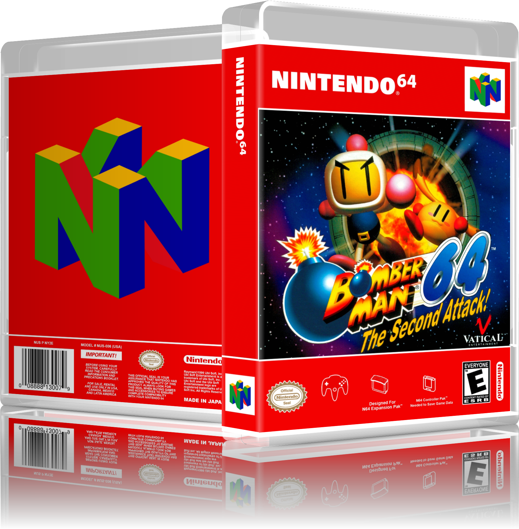 3d Boxes - Bomberman 64 Second Attack Nintendo 64 N64 (1960x1830), Png Download