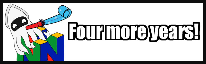 N64 Squid's Fourth Anniversary Let's Do Four More (800x250), Png Download
