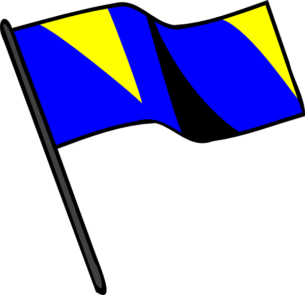 Blue Gold Black Flag Clip Art At Clker - Blue Black And Gold Flag (600x580), Png Download