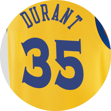 Golden State Warriors Kevin Durant - New Nba Jersey Back (360x360), Png Download