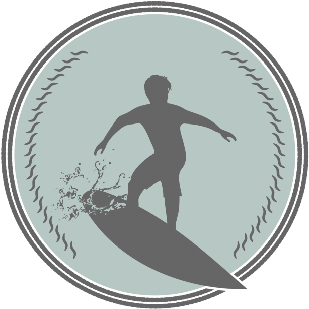 Surfing Vintage Logo - Logo (999x999), Png Download