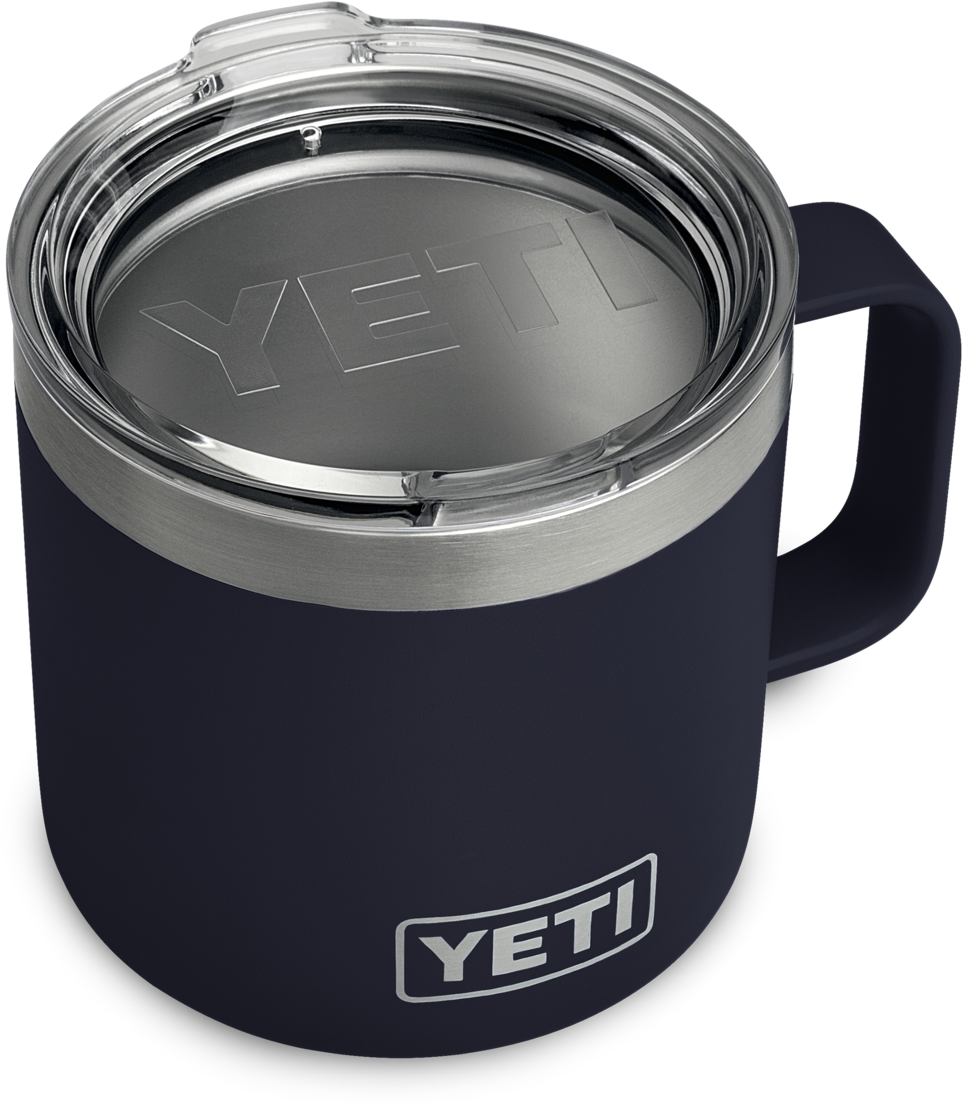 Mug Navy Rambler 14oz - Yeti Mug With Lid (1160x1160), Png Download