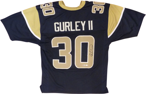 Todd Gurley Autographed Los Angeles Rams - Todd Gurley Autographed Rams 35x43 Custom Framed Jersey (500x500), Png Download