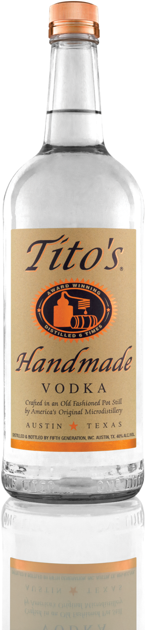Tito 1l-1 - Tito's Handmade Vodka (399x1266), Png Download