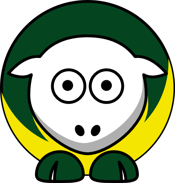 Sheep - Oregon Ducks - Team Colors - College Football - Green Bay Packers Clipart (576x600), Png Download