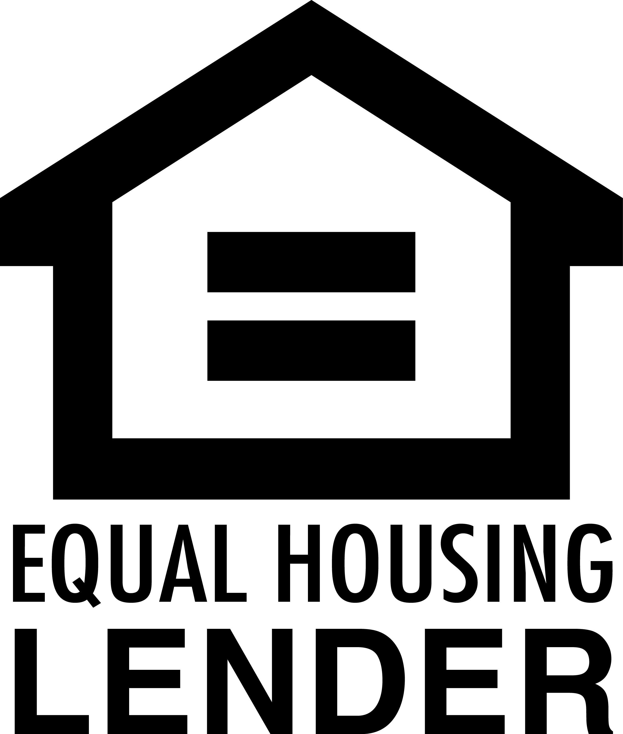 Black Equal Housing Lender (2446x2882), Png Download