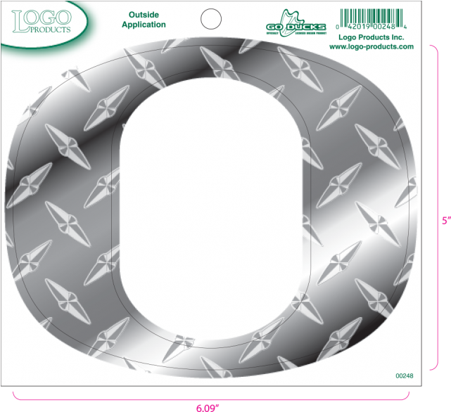 University Of Oregon - Oregon Ducks Logo Decal - Diamond Plate O - 3.5" X (640x640), Png Download