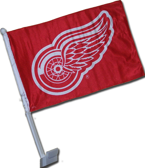 Nhl Red Wings Car Flag - Detroit Red Wings (500x576), Png Download