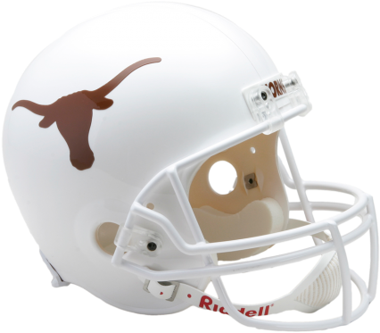 Texas Longhorns Ncaa Replica Full Size Helmet - Riddell Ncaa Texas Deluxe Replica Helmet - White (475x429), Png Download