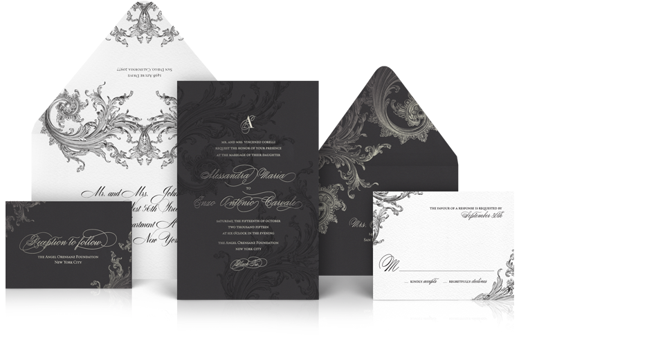 Black Opulent Luxury Wedding Invitation Suite - Shawn Smith Let It All (934x585), Png Download