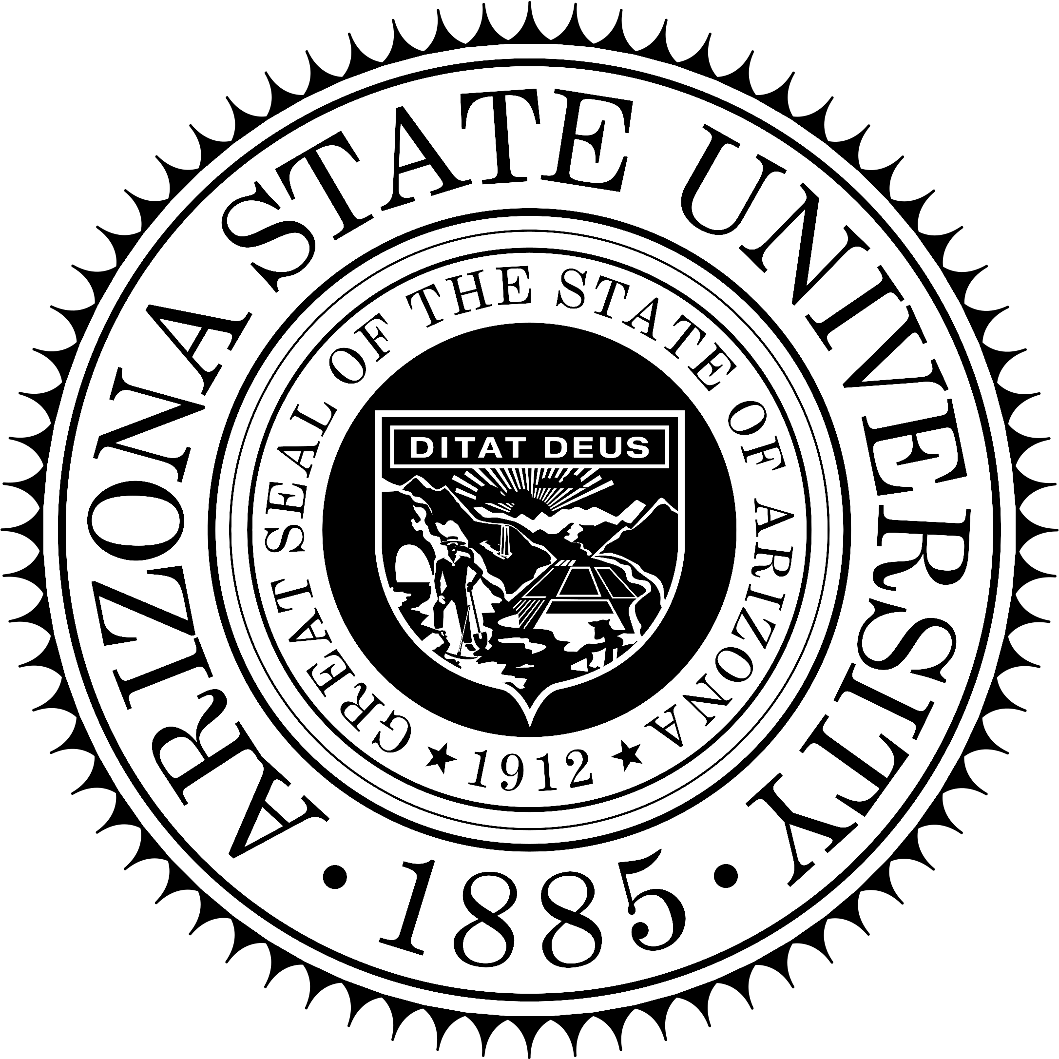 Asu Logo Black And White - University Of New Hampshire Seal (2400x2400), Png Download