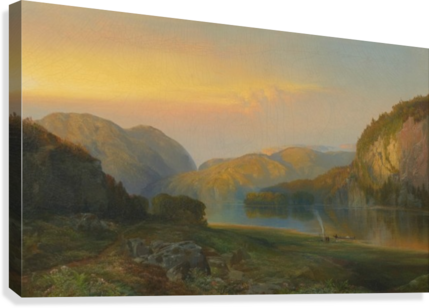 Evening On The Susquehanna River In Columbia Canvas - Painting (429x308), Png Download