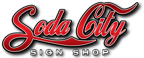 Order Custom Signs And Banners In Columbia, Sc In Just - Soda In Cursive (586x227), Png Download