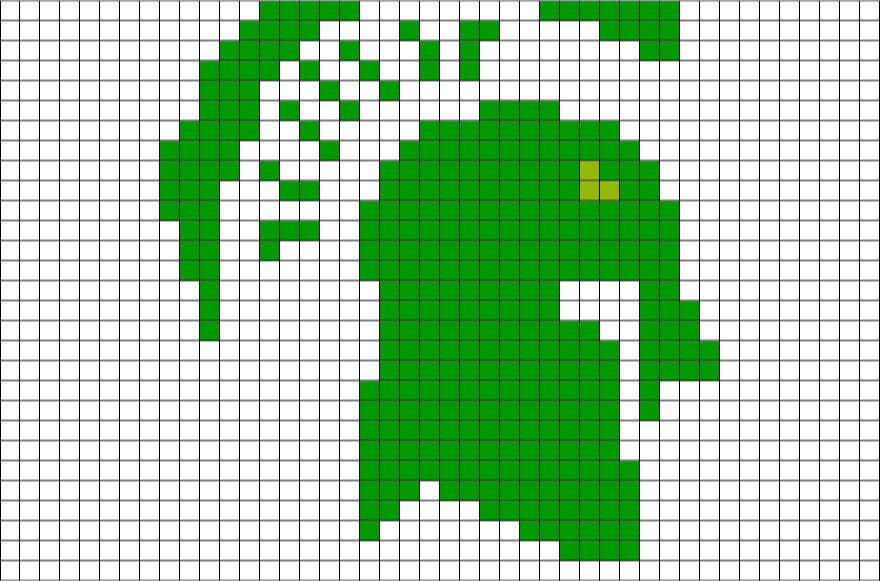 Pixel Art Michigan State Logo (880x581), Png Download