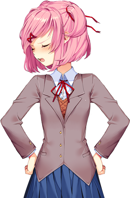 Doki Doki Literature Club Monika Png Vector - Doki Doki Natsuki (960x960), Png Download